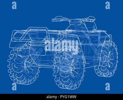 ATV quadbike concept outline. Vector Stock Vector