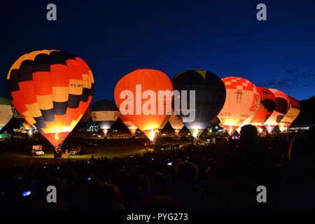 The Night Glow at Bristol Balloon Fiesta, England, UK Stock Photo