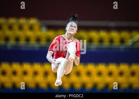 Doha, Qatar. October 28, 2018: Yile Chen of China during Floor ...
