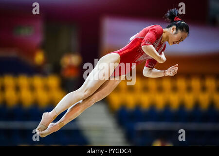 Doha, Qatar. October 28, 2018: Yile Chen of China during Floor ...