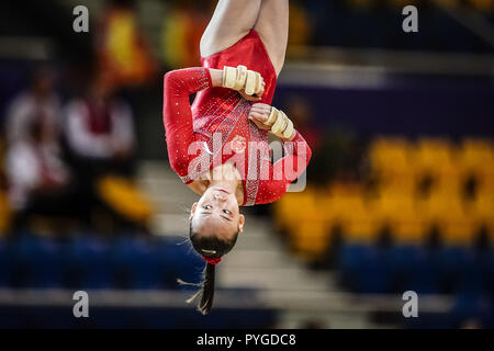Doha, Qatar. October 28, 2018: Yile Chen of China during Floor ...