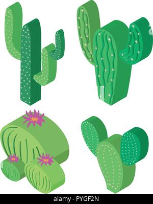 3D design for cactus plants illustration Stock Vector