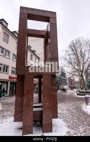 Albert Einstein Denkmal, Bahnhofstrasse , Ulm, Baden-Württemberg, Germany Stock Photo