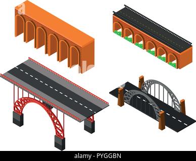 Different designs of bridges illustration Stock Vector
