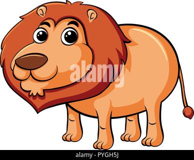 Cute lion on white background illustration Stock Vector