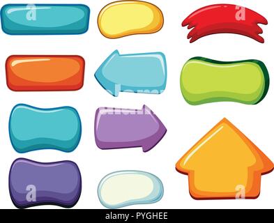 Button templates in different colors illustration Stock Vector