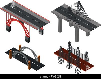 Different designs of bridges illustration Stock Vector
