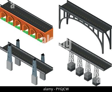 Bridges in different designs illustration Stock Vector