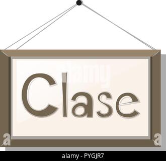 Closed sign hanging on the wall illustration Stock Vector