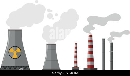 Different types of chimney illustration Stock Vector