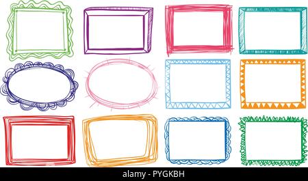Different designs of frames illustration Stock Vector