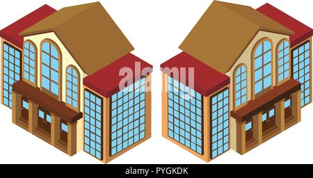3D design for building with lots of windows illustration Stock Vector
