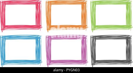 Frame design in different colors illustration Stock Vector