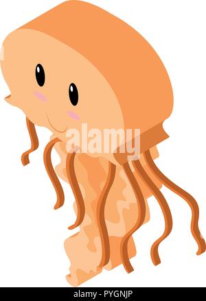 3D design for jellyfish illustration Stock Vector