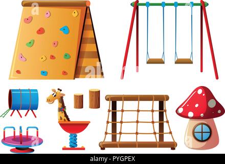 Different play stations on white background illustration Stock Vector