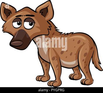 Sad hyena on white background illustration Stock Vector