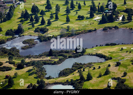 Rotorua Golf Club, Arikikapapa Reserve, Rotorua, North Island, New Zealand - aerial Stock Photo