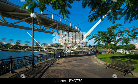 Kuching Waterfront Recreational Park at Sarawak riverbank Stock Photo