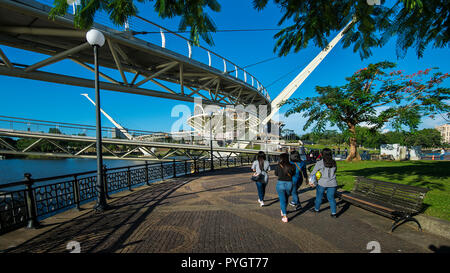 Kuching Waterfront Recreational Park at Sarawak riverbank Stock Photo