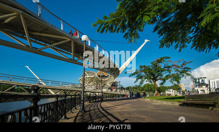 Kuching Waterfront Recreational Park at Sarawak riverbank Stock Photo