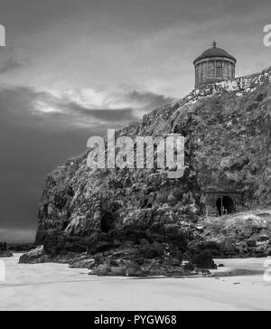 Mussenden Temple is a small circular building located on cliffs. Stock Photo