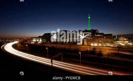 rush hour in Berlin, seen from a rooftop Stock Photo