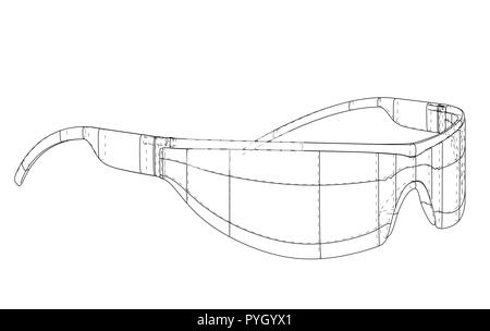 VR Virtual Reality Glasses Concept. Vector Stock Vector