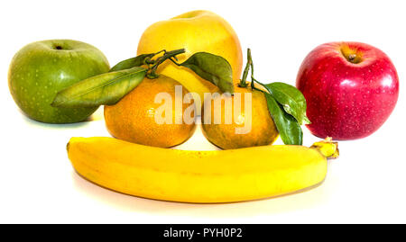 Different fruits isolated on white background. Russia Stock Photo