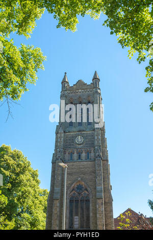 Clock tower of Christ Church in Crewe Cheshire UK Stock Photo