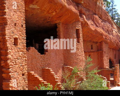 Manitou cliff dwellings, red brick, colorado Stock Photo