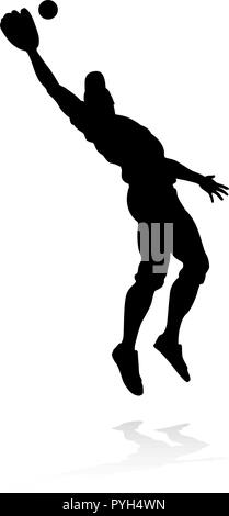 Baseball Player Silhouette  Stock Vector