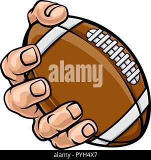 Hand Holding American Football Ball Stock Vector
