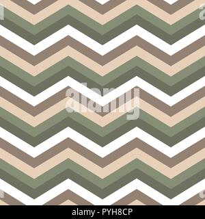 Seamless chevron pattern. Cute green and brawn Christmas palette. Stock Vector