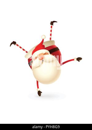 Acrobat gymnast cute Santa Claus vector illustration  - isolated on white background Stock Vector