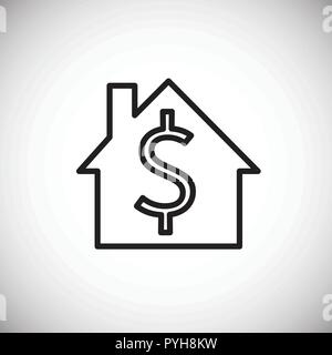 Dollar home storage thin line on white background Stock Vector