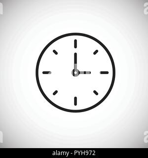 Clock time thin line on white background Stock Vector