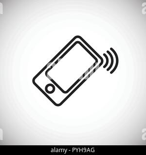Ringing phone thin line on white background Stock Vector