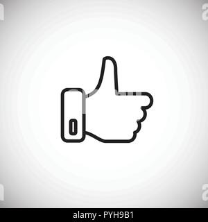 Thumb up thin line on white background Stock Vector