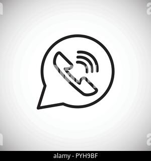 Ringing phone answer thin line on white background Stock Vector