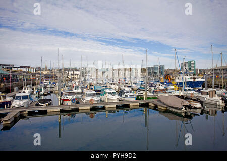 Plymouth marina Sutton harbour, Devon, England Stock Photo