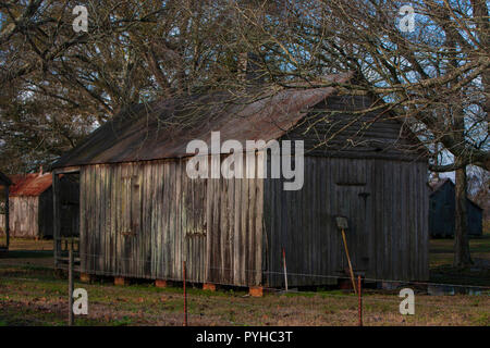 Slave quarters at the Laurel Valley Sugar Plantation near Thibodaux, Louisiana, was used as a set for the feature film 'Ray,' in 2004. Stock Photo