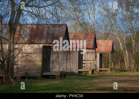 Slave quarters at the Laurel Valley Sugar Plantation near Thibodaux, Louisiana, was used as a set for the feature film 'Ray,' in 2004. Stock Photo