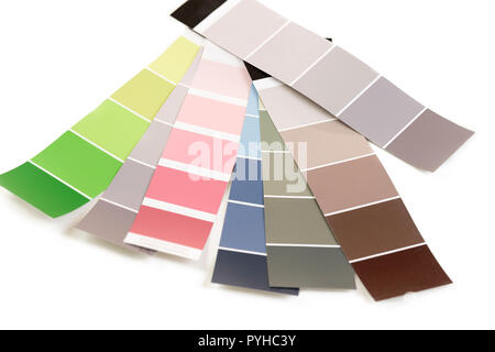 Color palette, samples of various paint catalog for tinting Stock Photo
