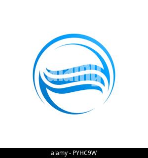 Circle waves water in blue color logo template Stock Vector