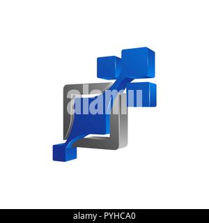 Technology logo, computer and data related business, hi-tech and innovative Stock Vector