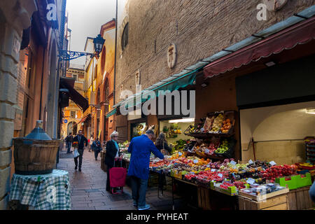 Italy, Bologna, 10/22/2018: Greengrocer in Bologna Stock Photo