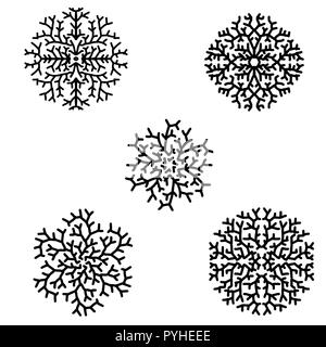 Set of snowflakes. Holiday collection. Snowflakes collection isolated on white background. Vector illustration. Stock Vector