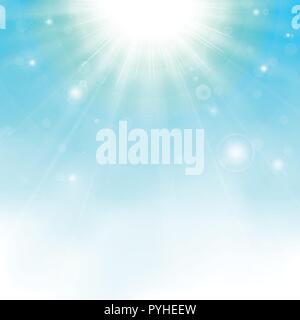 Sunburst center on blue sky background, vector eps10 Stock Vector