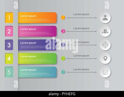 Abstract of colorful infographic business steps background. vector eps10 Stock Vector