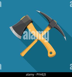 axe and pickaxe Stock Vector